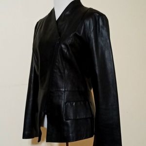 New Black Leather Jacket by Cristina Gavioli Size 40 US 6